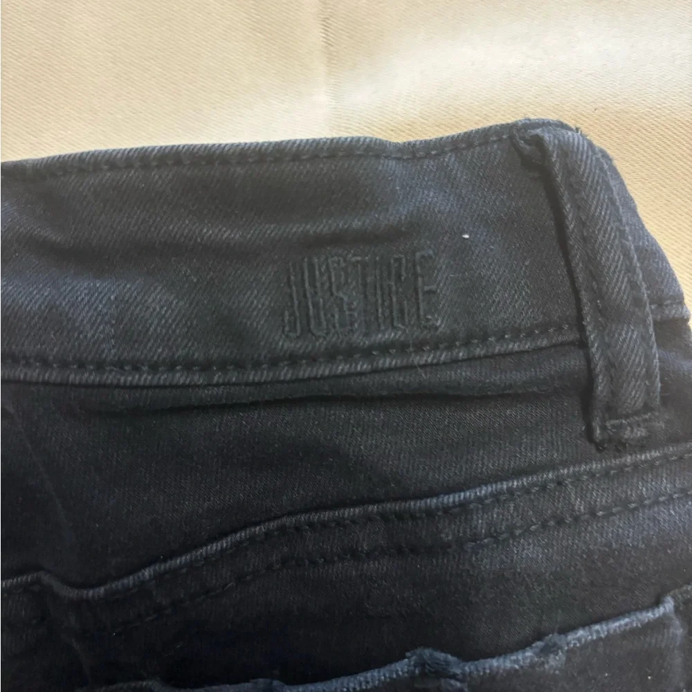 Justice Black Distressed Denim Jean‎ Shorts